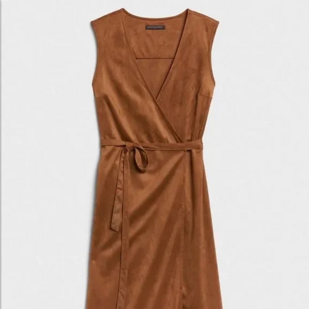 Banana Republic Faux Vegan Suede Wrap Dress